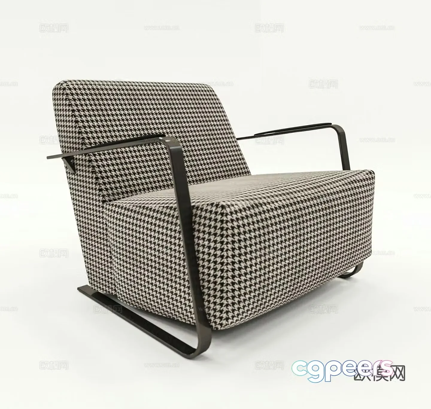 Modern leisure chair cloth chair book chair single chair 3d model