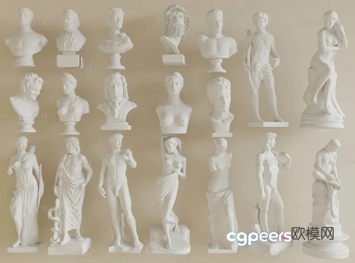 European character sculpture plaster sculpture sculpture ornaments plaster statue figure 3d model