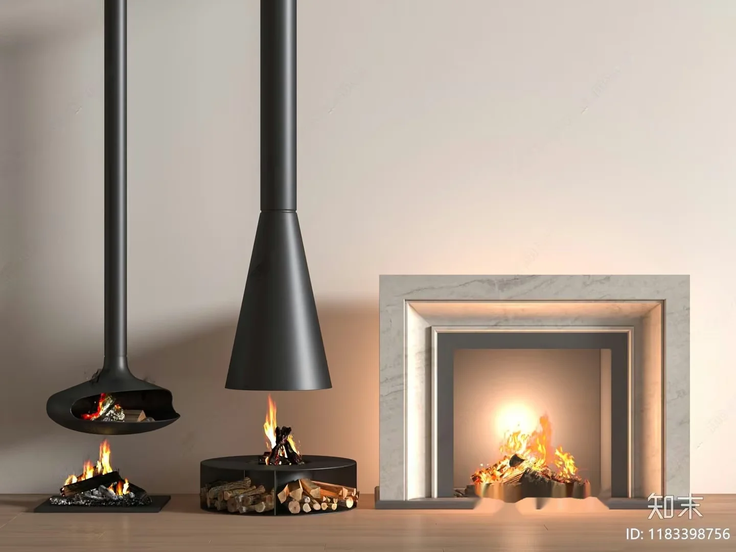Modern Fireplace Designs 3D Model – 10293 – VRAY Render
