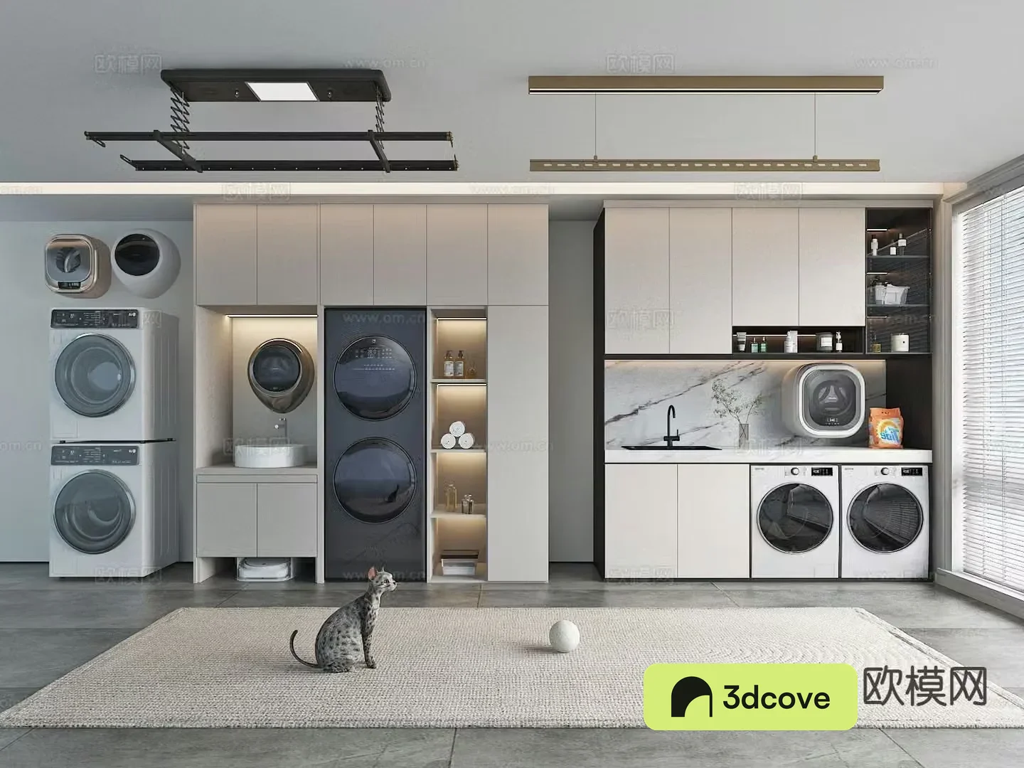 Modern balcony cabinet washing machine cabinet