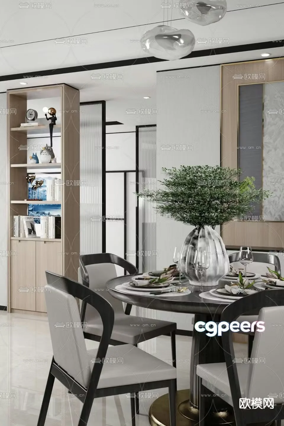 Pinchen Design New Chinese Restaurant 3D Model