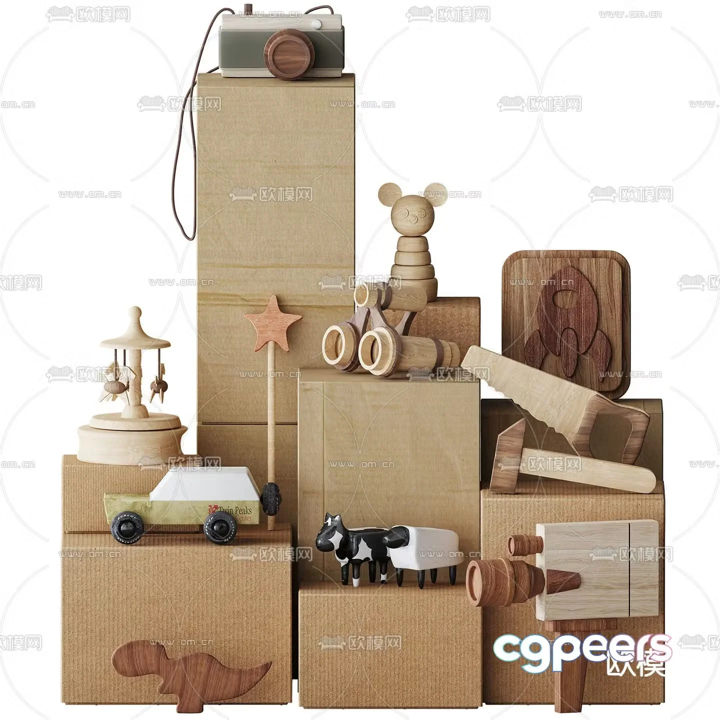 Modern building block handmade children’s toy 3d model