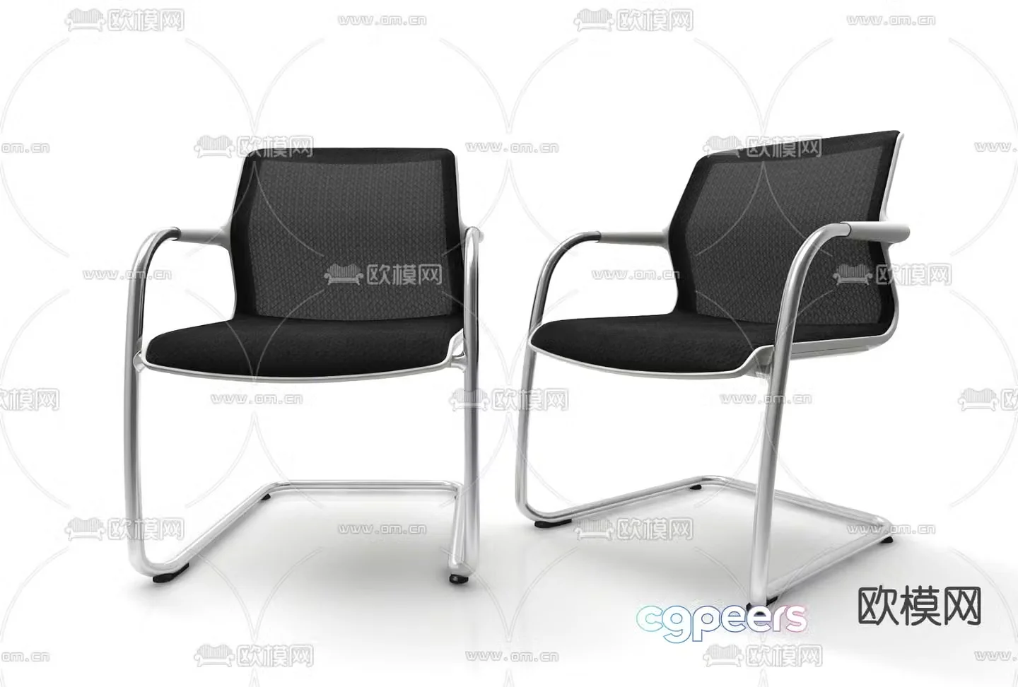 Modern single chair office chair training chair 3d model