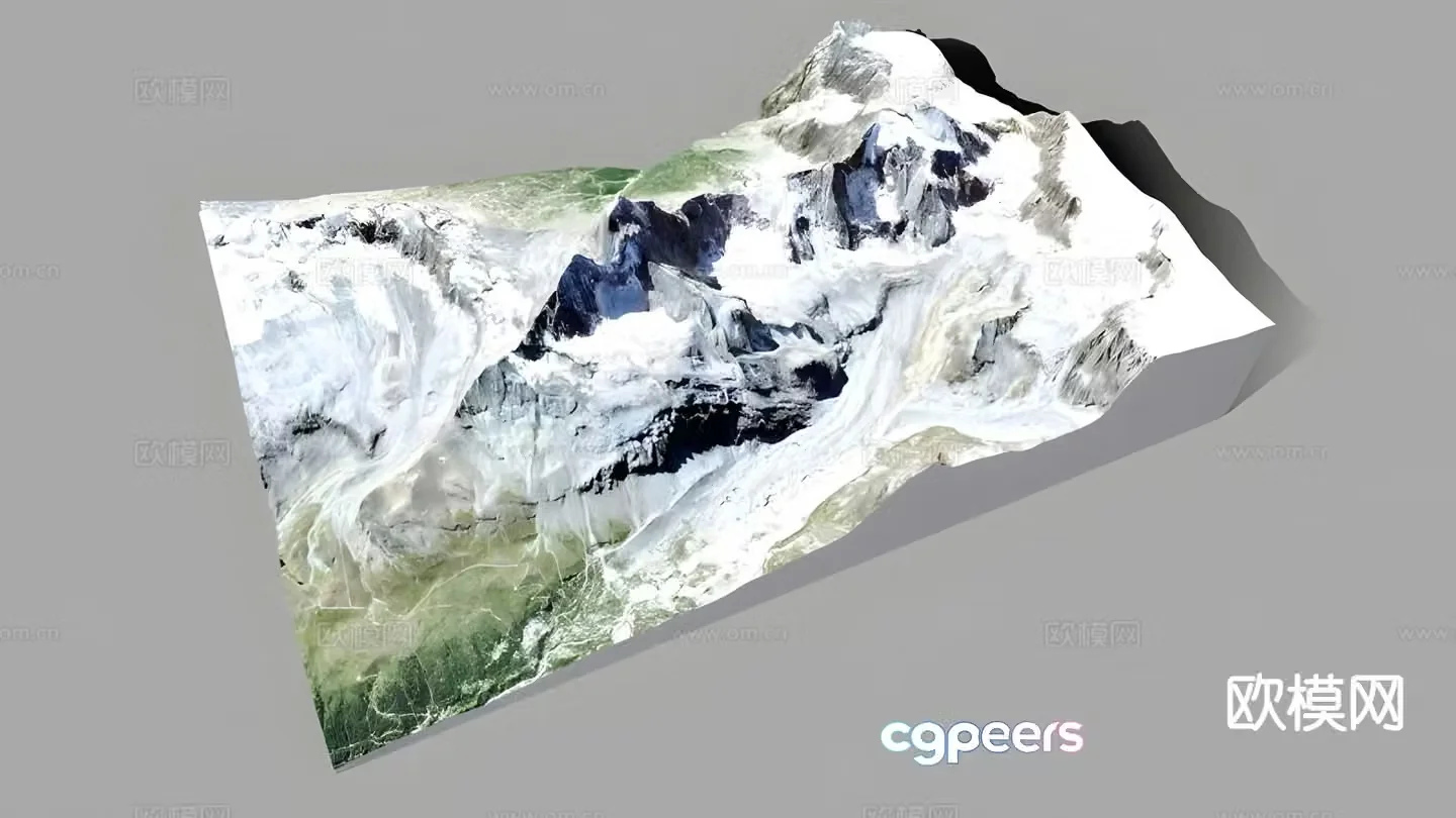 alps mountain landscape 3d model
