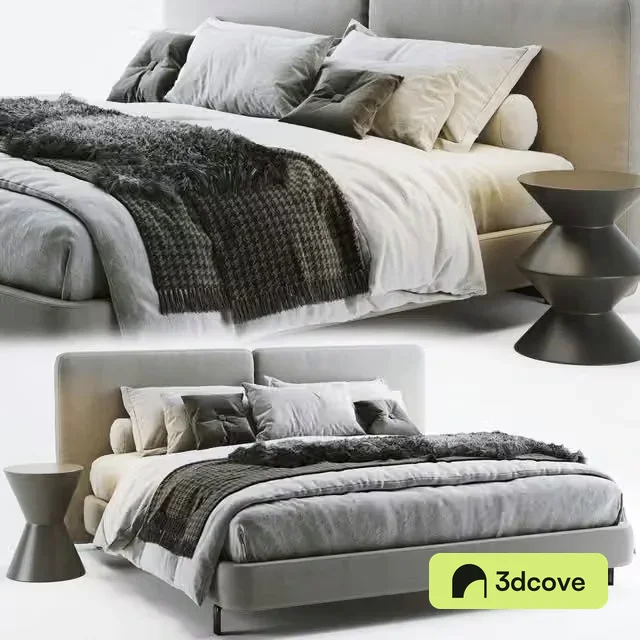3ds Max Free – Tatlin Cover C bed by Minotti