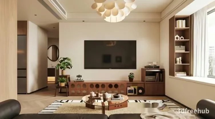 Modern Living Room 3D Model – 20541 – VRAY Render