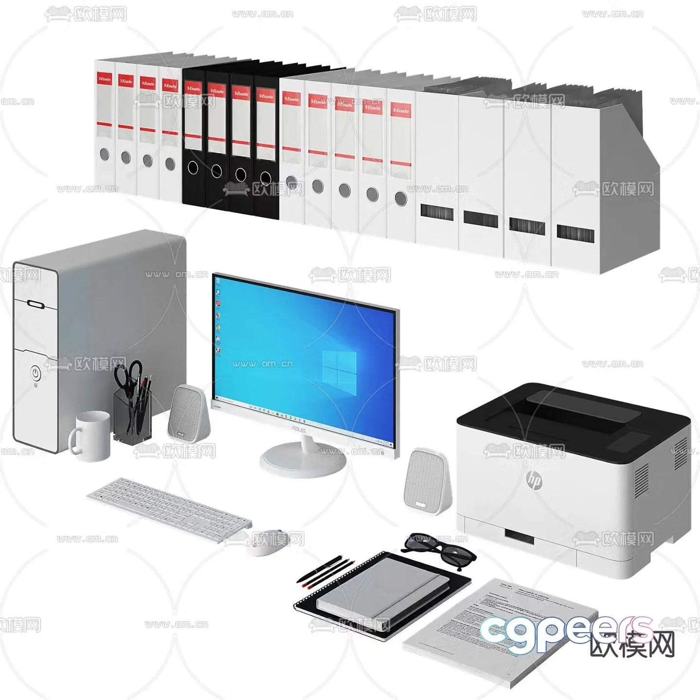 folder computer office supplies 3d model