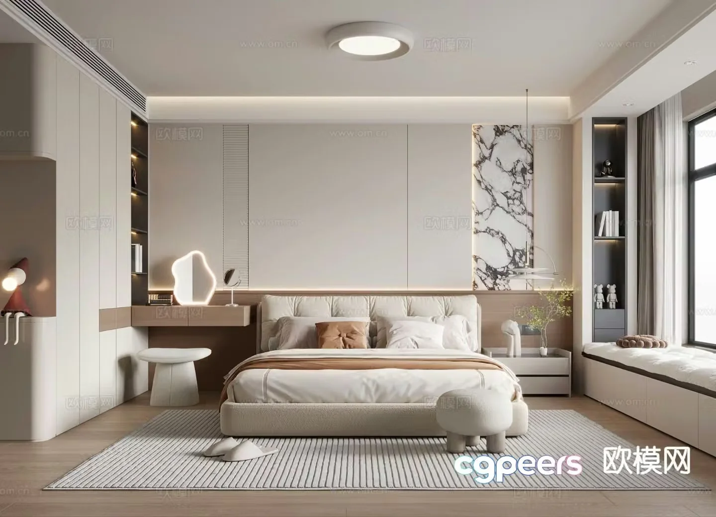 Modern bedroom master bedroom 3d model