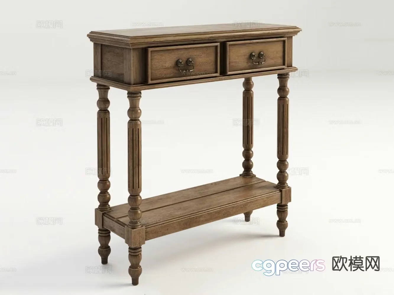 American corner table side table 3d model