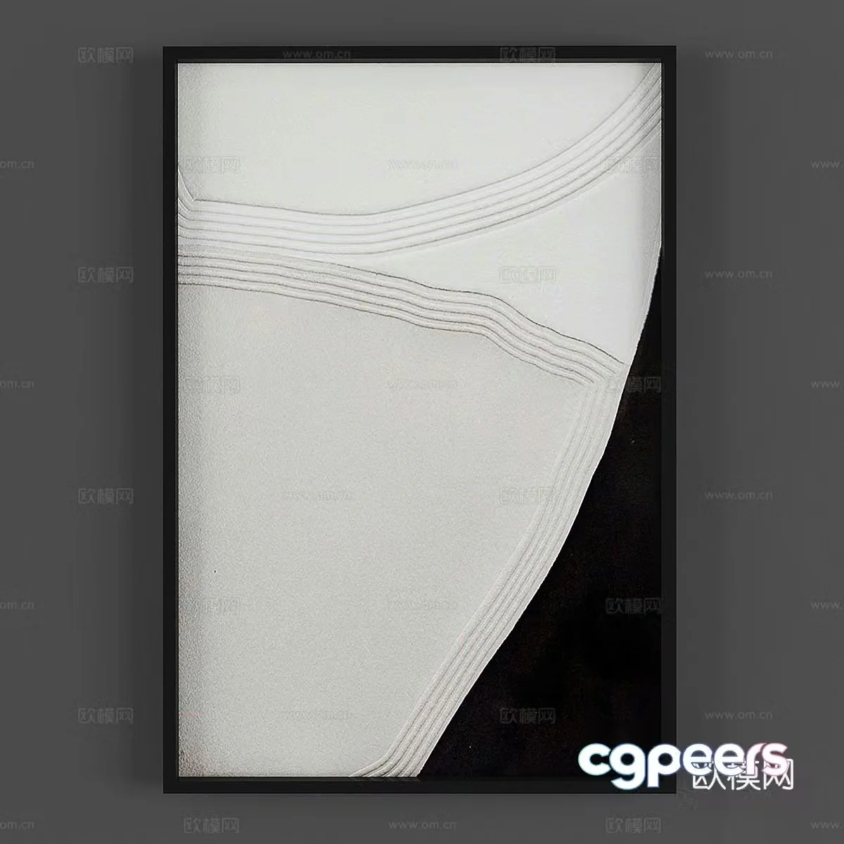 Modern black and white decorative painting 3d model