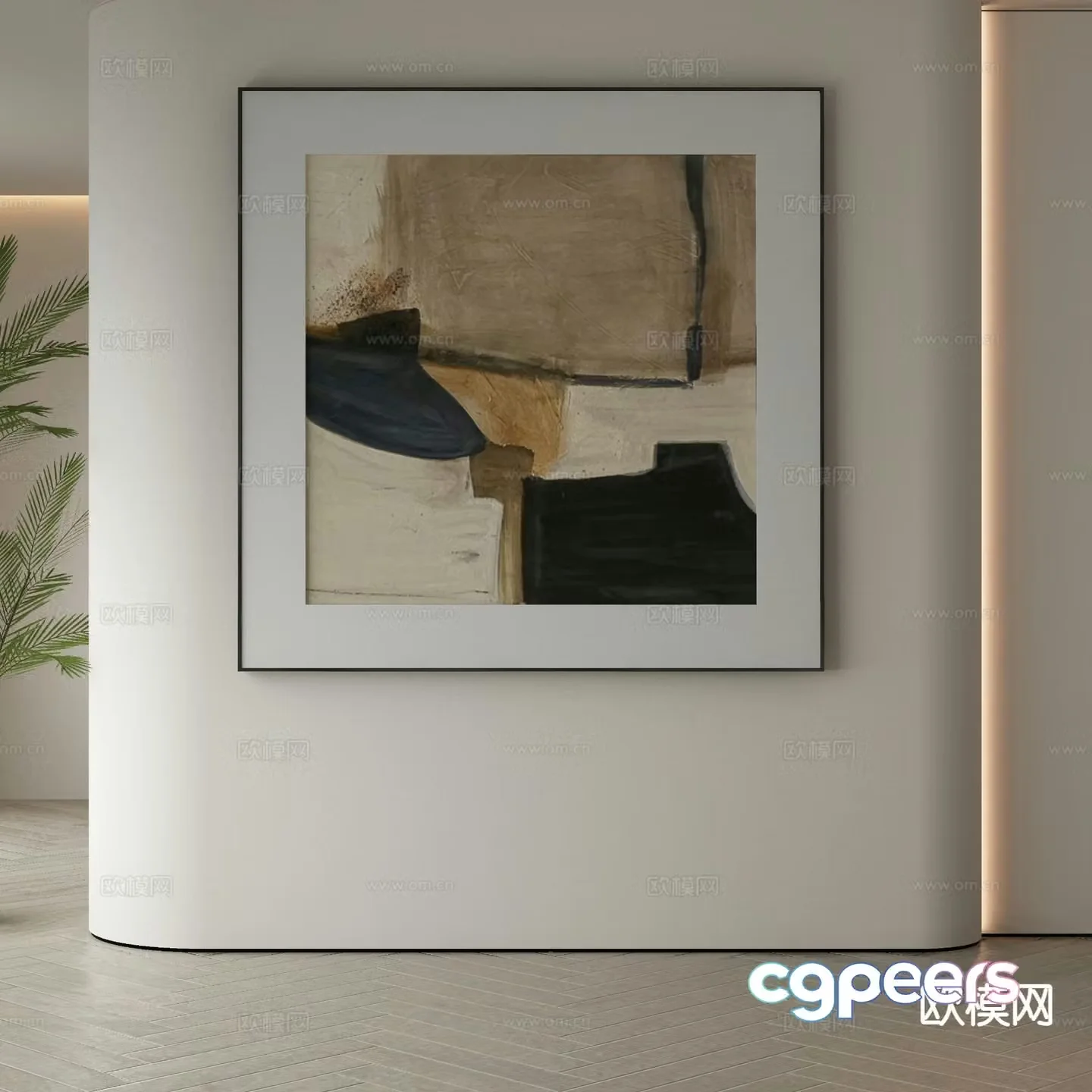 Modern hanging painting decorative painting 3d model