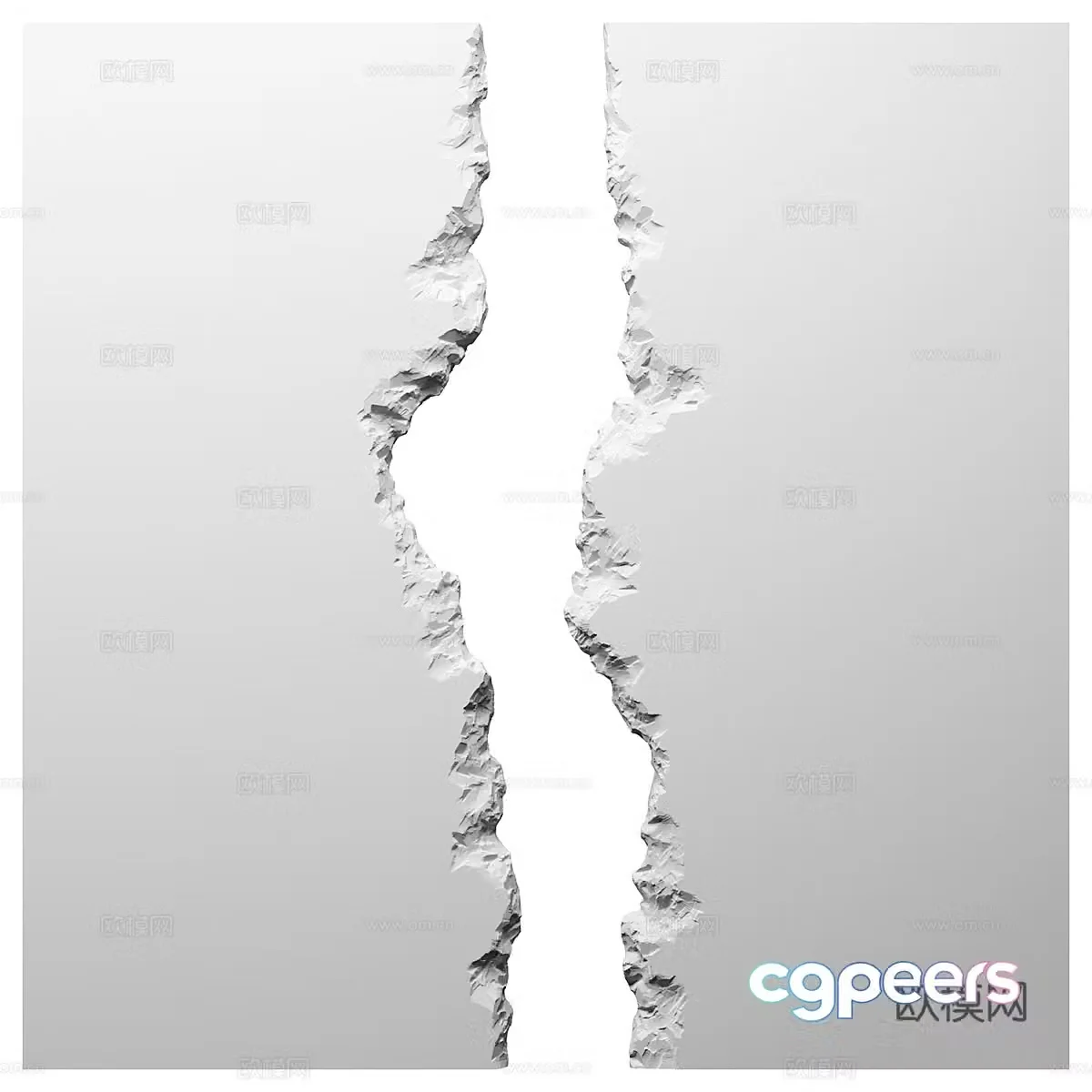Modern cracked wall decoration 3d model