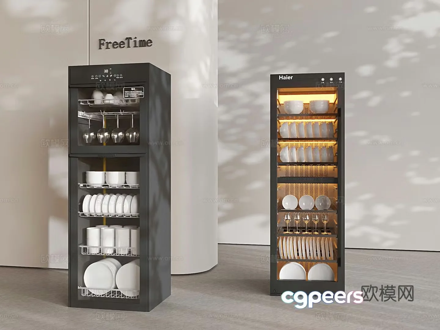 Kitchen appliances disinfection cabinet dishwasher 3d model