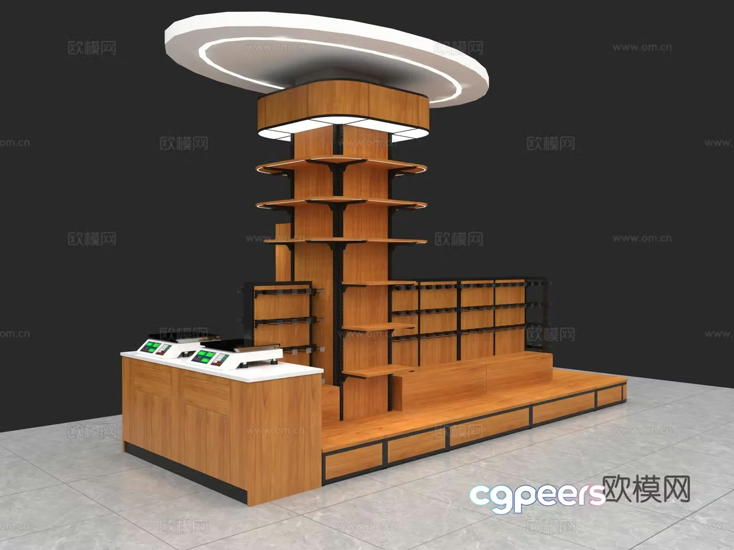Showcase shelves weighing platform column shelf column shelf 3D model