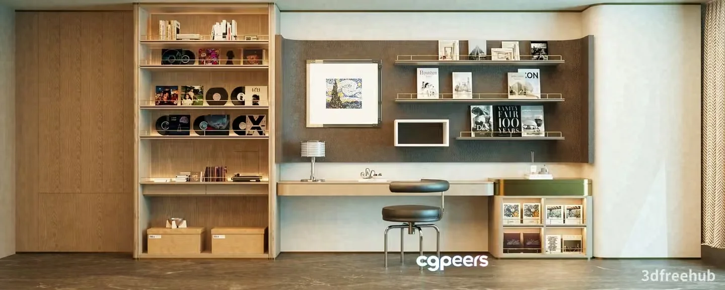 Modern Minimalist Office Space 3D Model – 21493 – VRAY Render