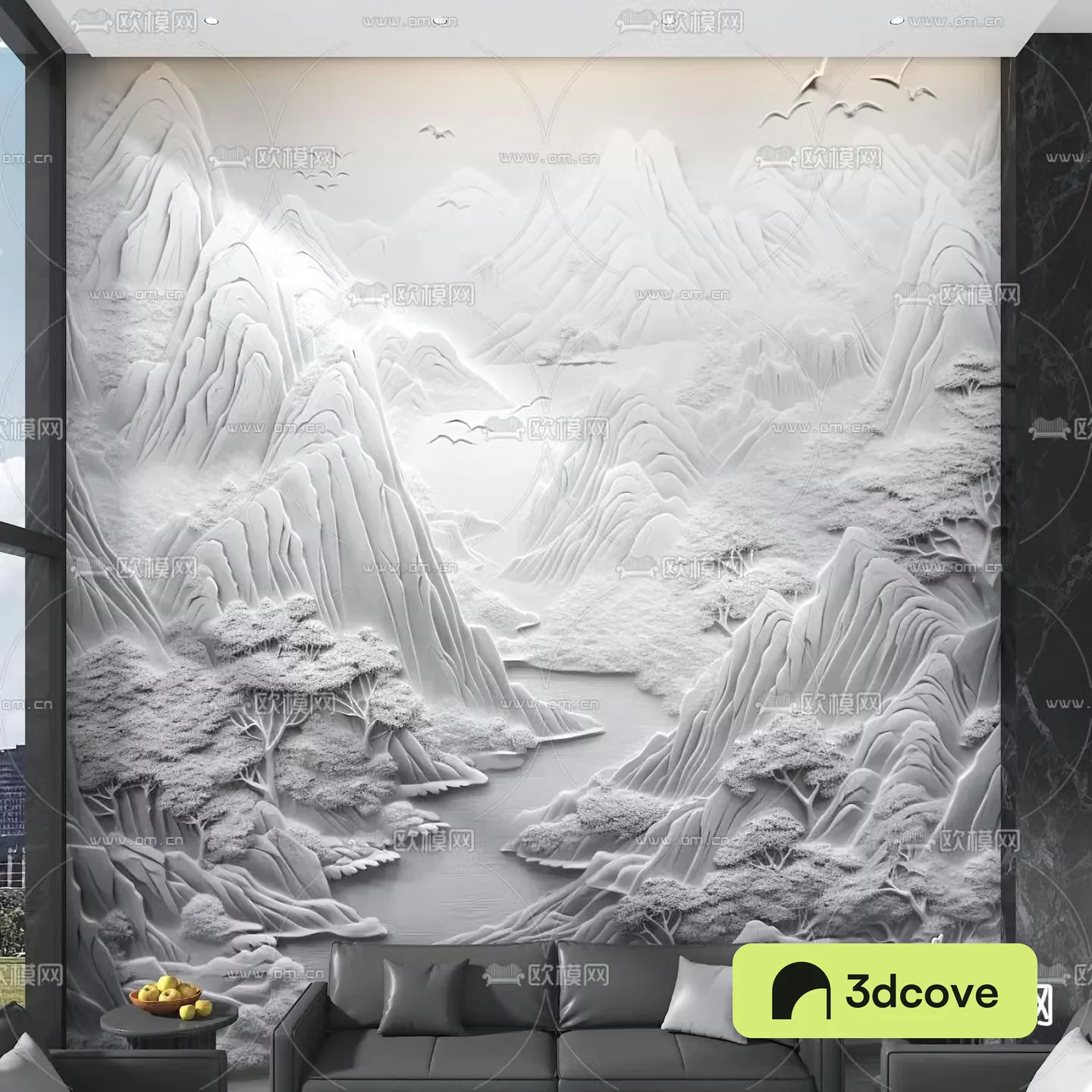 Landscape background wall modeling wall decorative wall