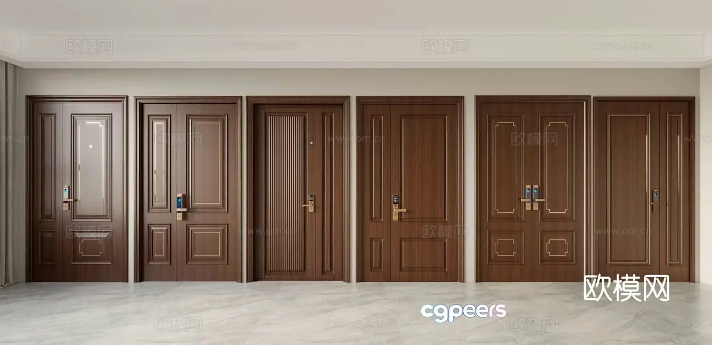 New Chinese double door 3D model