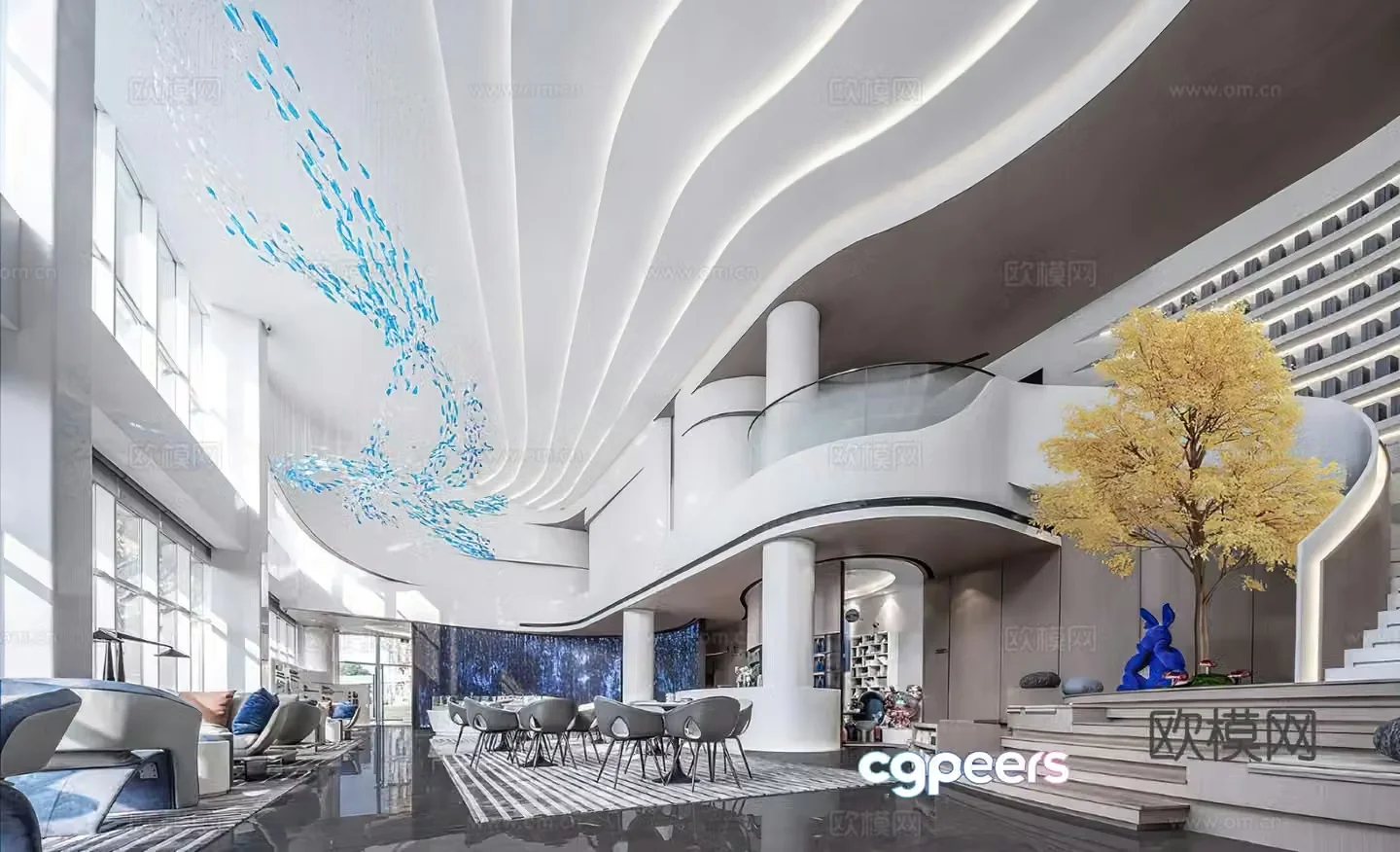 Modern Technology Exhibition Hall Sales Office Sales Department Company Lobby Hall Life Experience Hall 3D Model