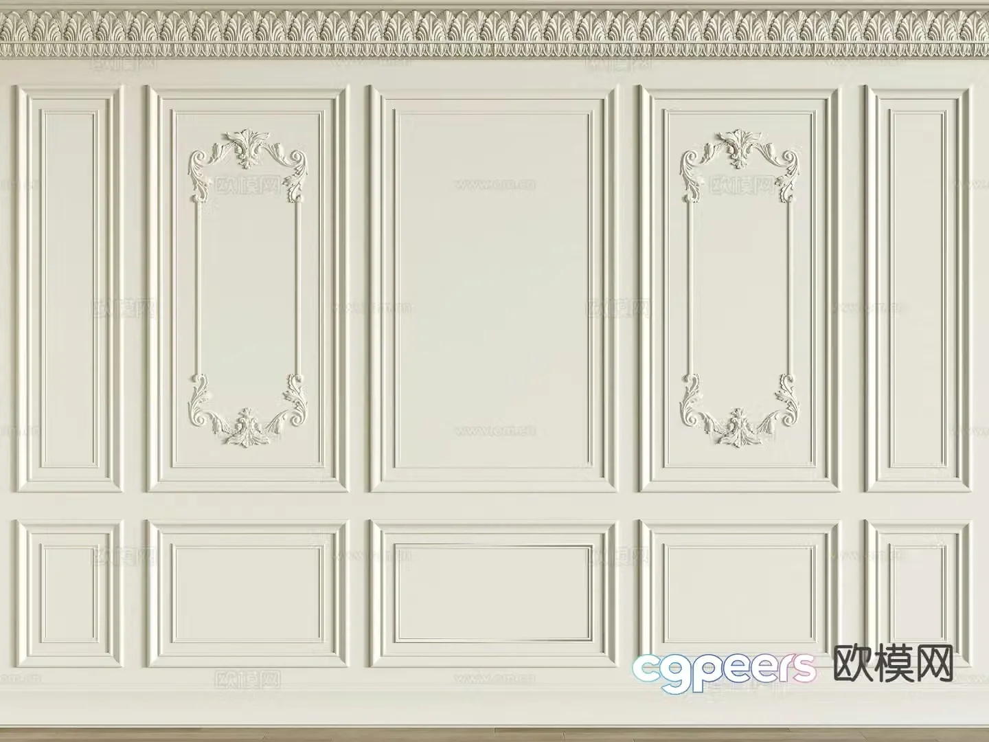 French gypsum line corner line carved line 3d model
