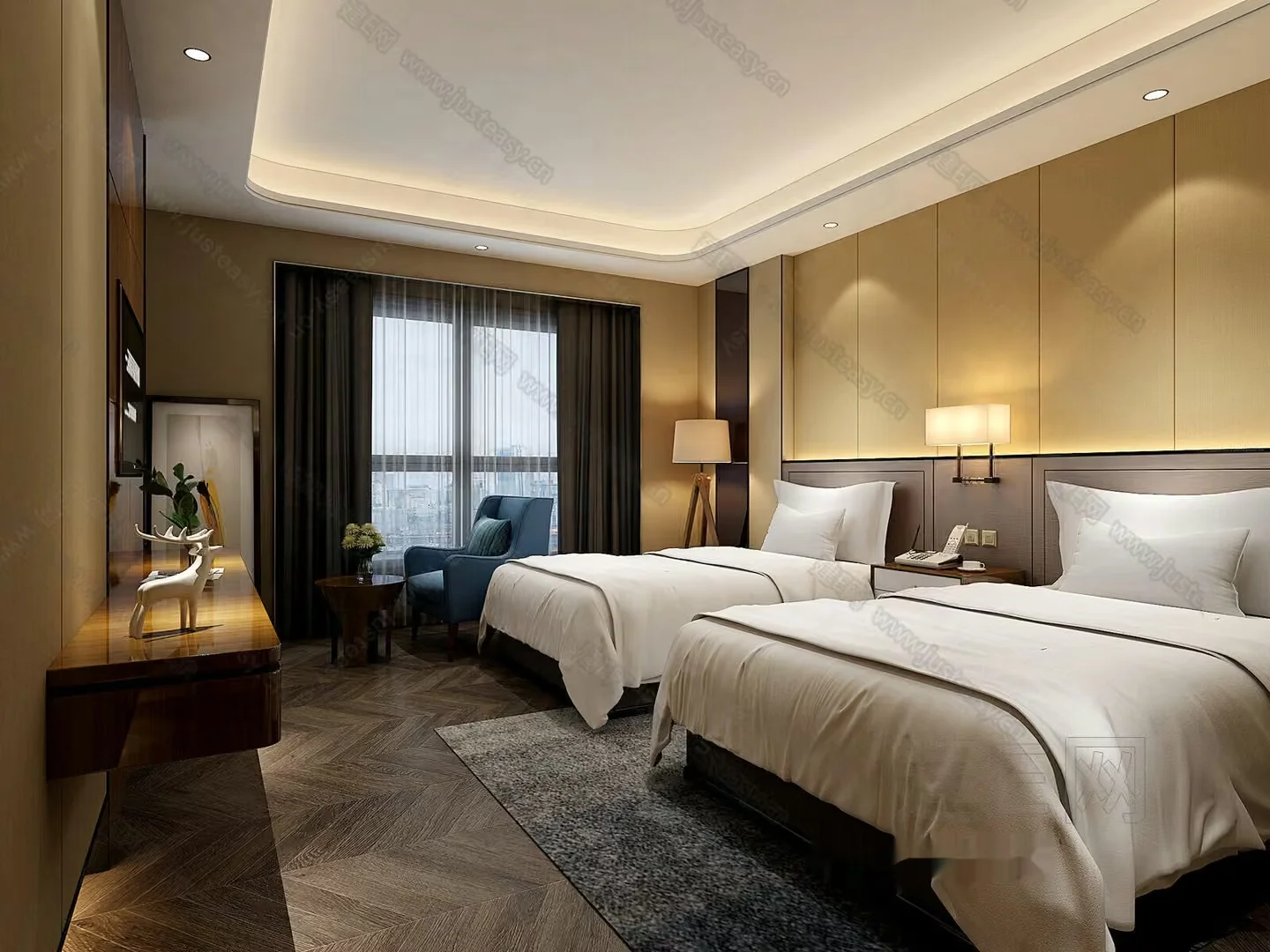 Cozy Hotel Room 3D Model – 19538 – VRAY Render