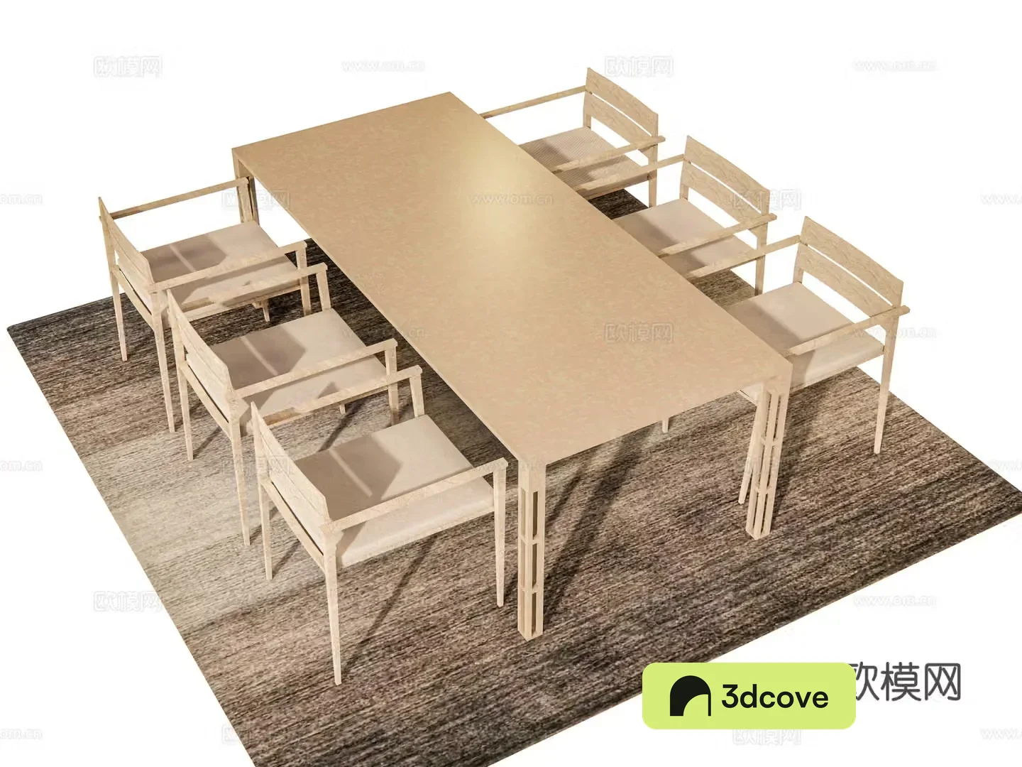 Log dining table and chairs