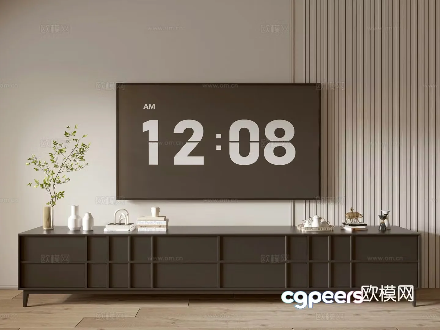 Modern black TV cabinet sideboard balcony cabinet storage cabinet entrance entrance cabinet 3D model
