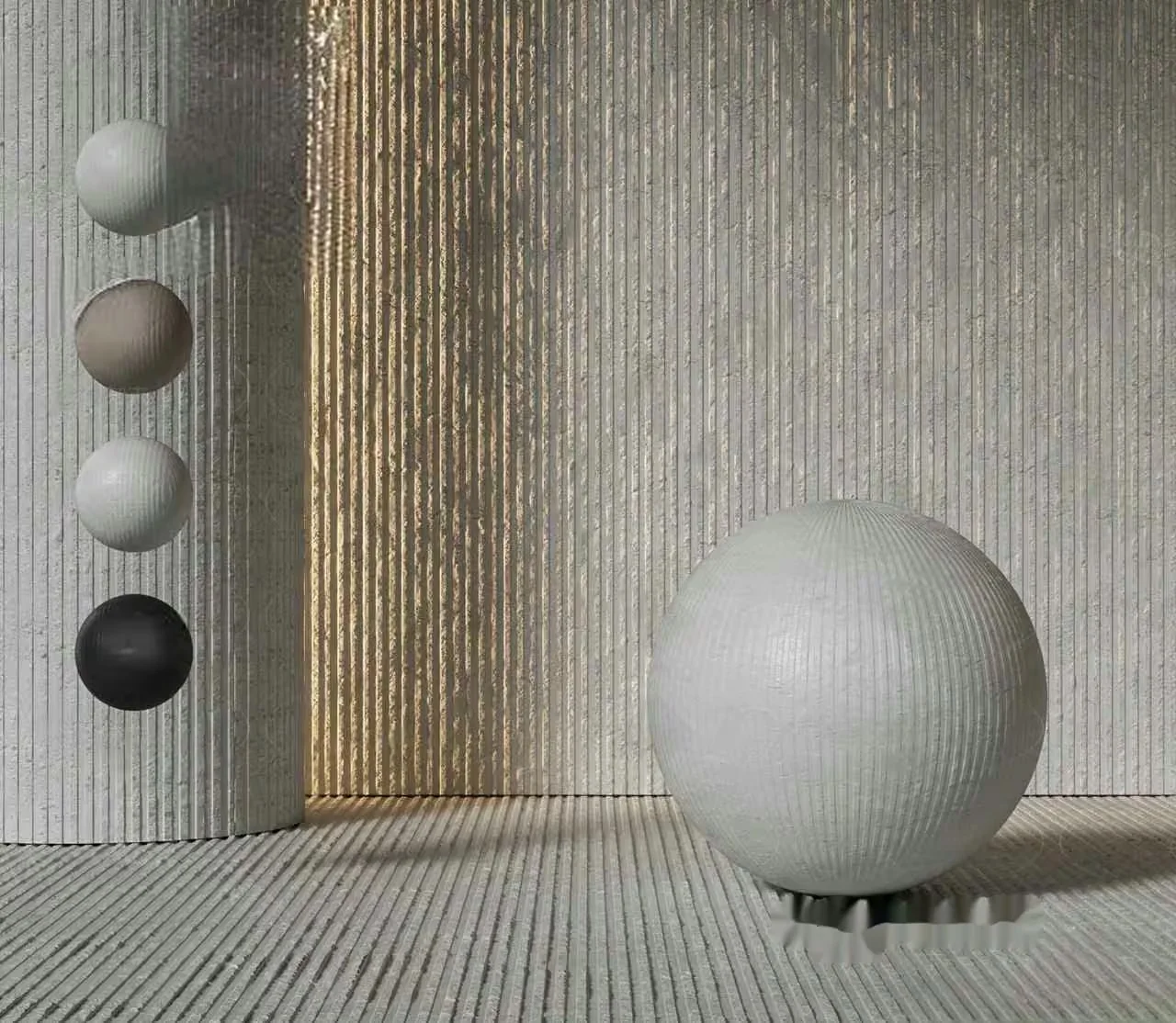 Gray Textured Spheres 3D Model – 3706 – VRAY Render