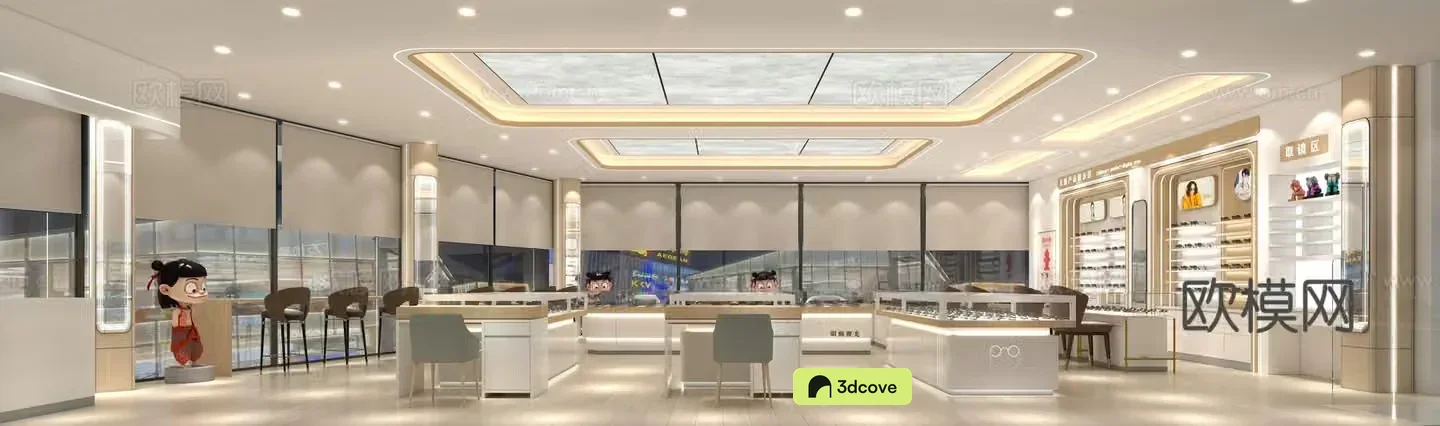 Modern eyewear store 3D model