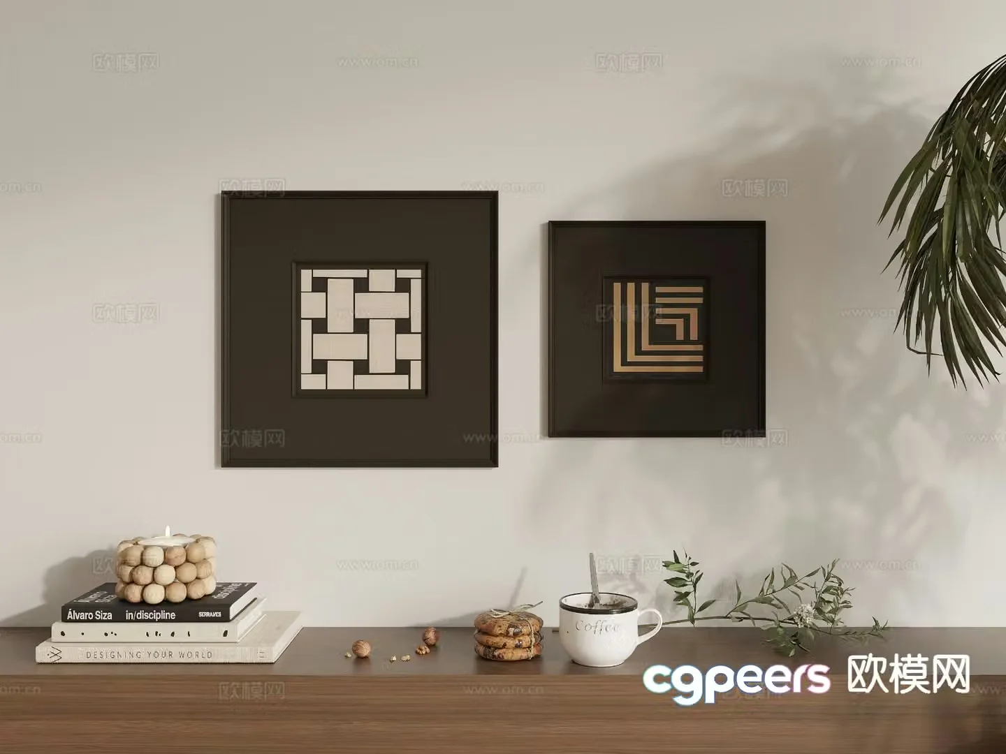 Medieval style hanging painting texture painting decorative painting 3D model