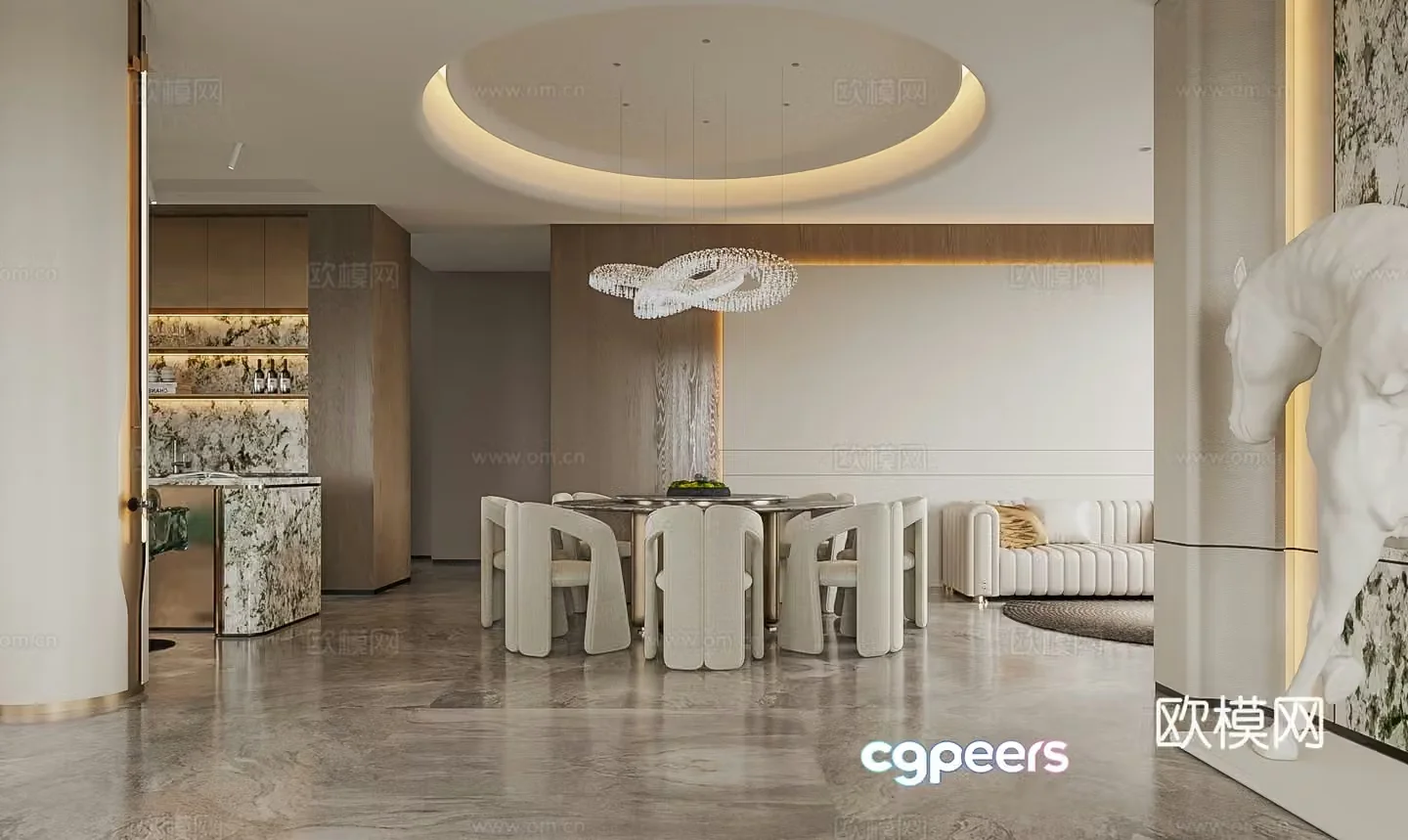 Italian restaurant Italian minimalist restaurant Italian villa restaurant 3d model