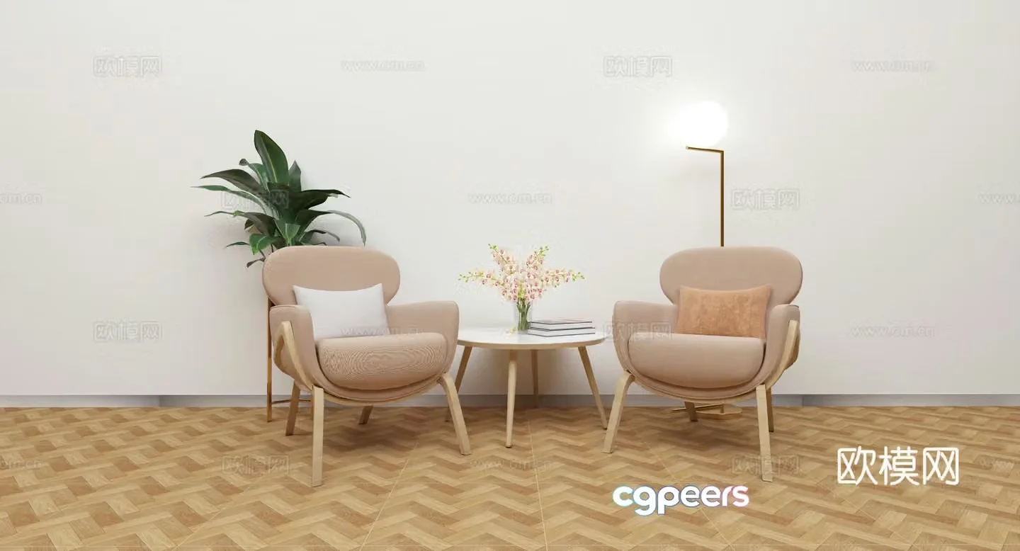 Leisure chair combination 3D model