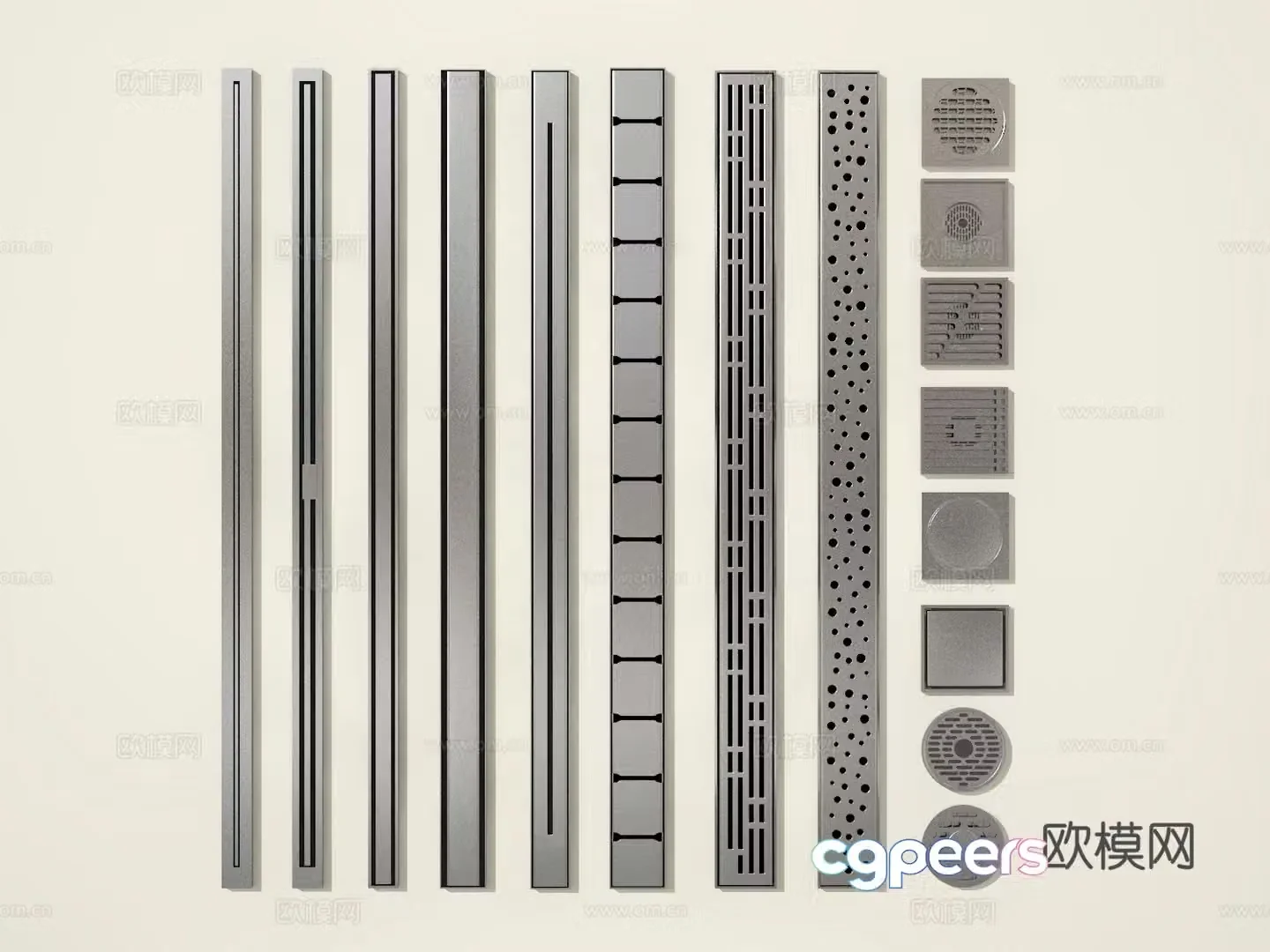 Hidden floor drain drain outlet 3D model