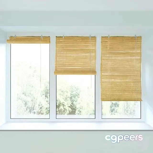 3ds Max Free – Bamboo roll blind and plastic window