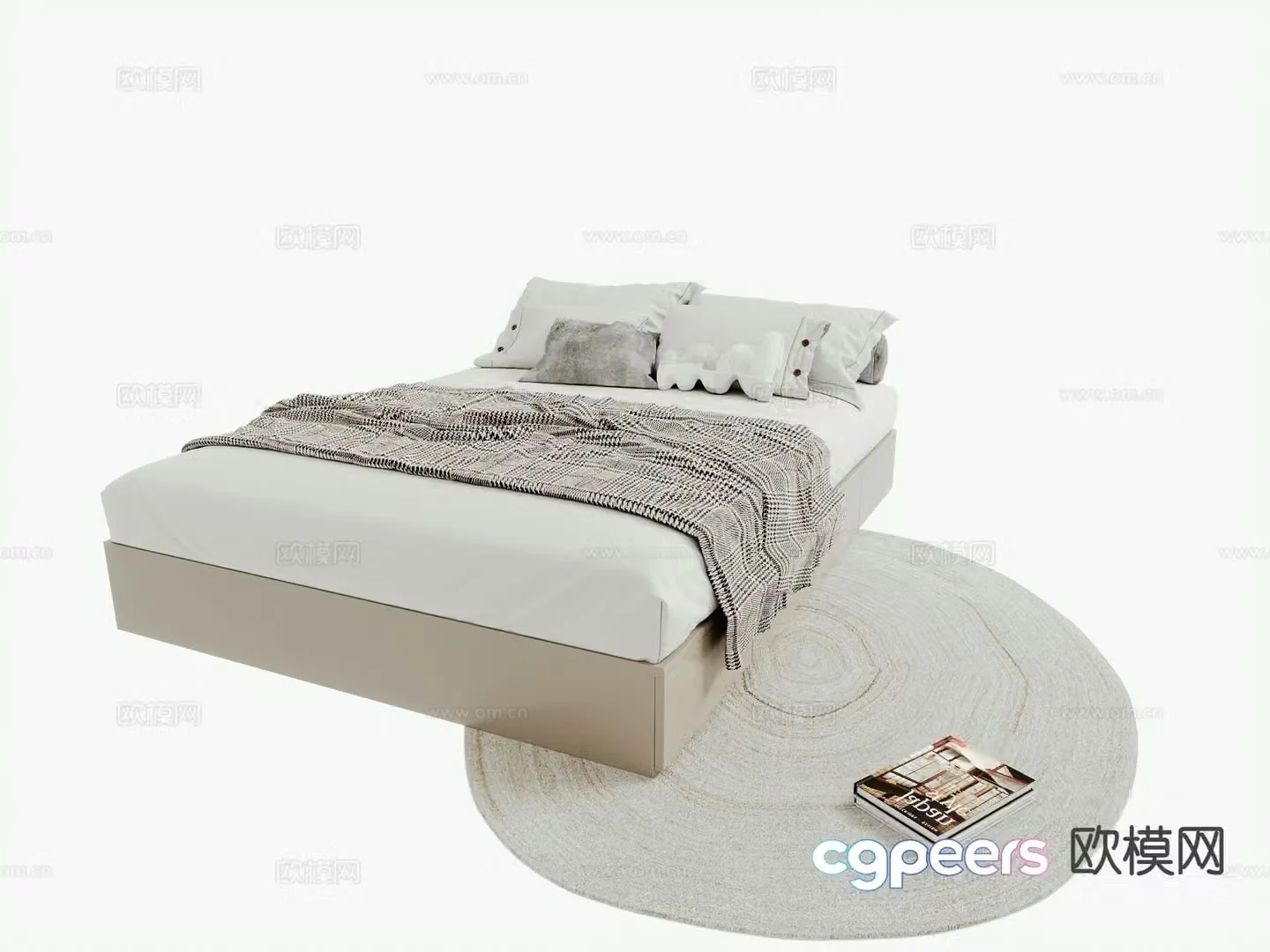 Modern tatami bed children’s bed 3d model