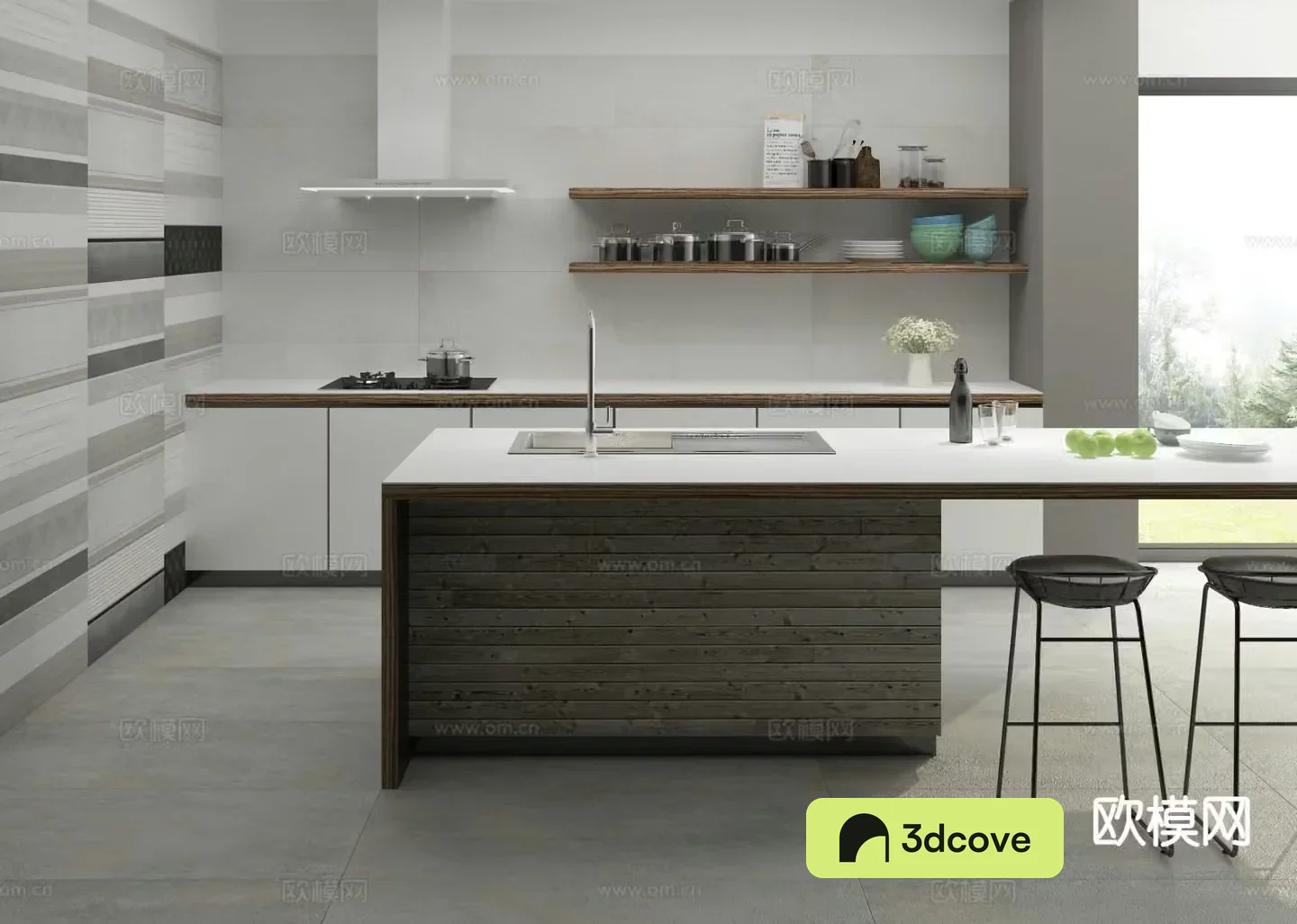 Open kitchen island kitchen