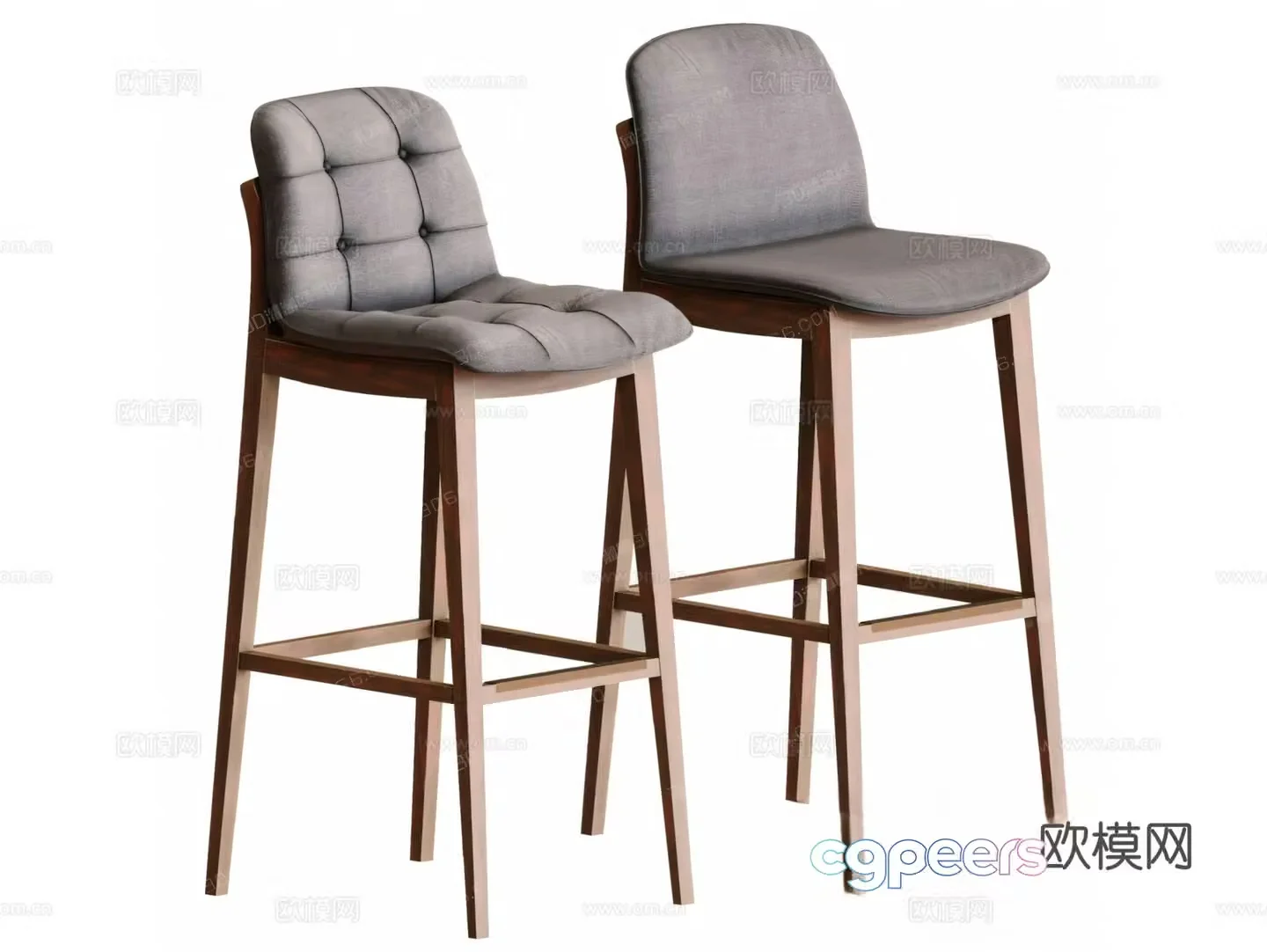 Nordic bar chair bar chair 3d model