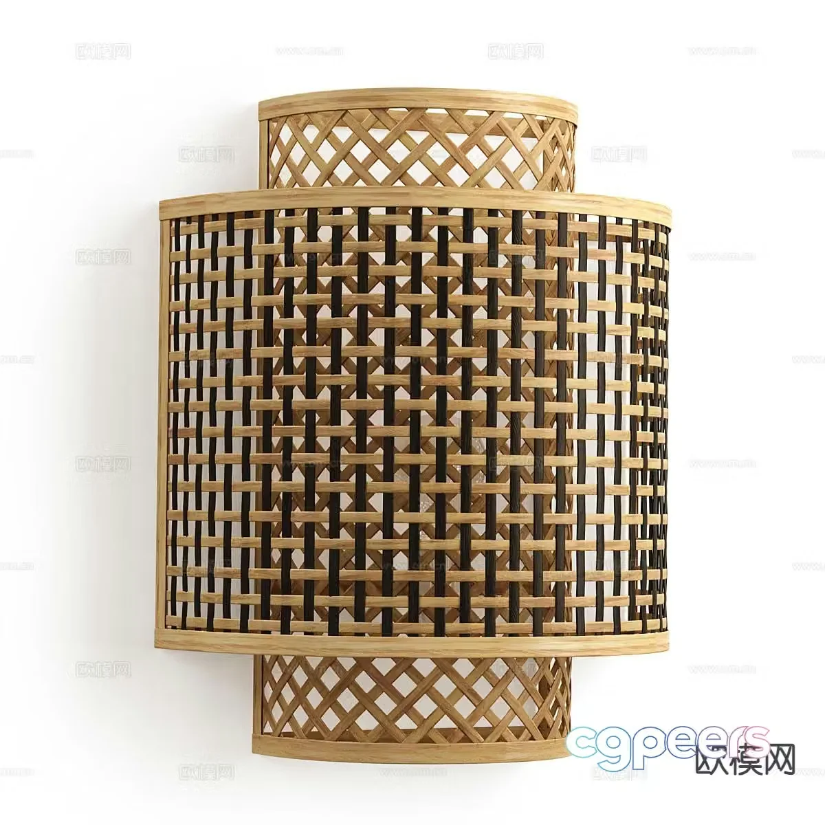 Rattan wall lamp 3d model