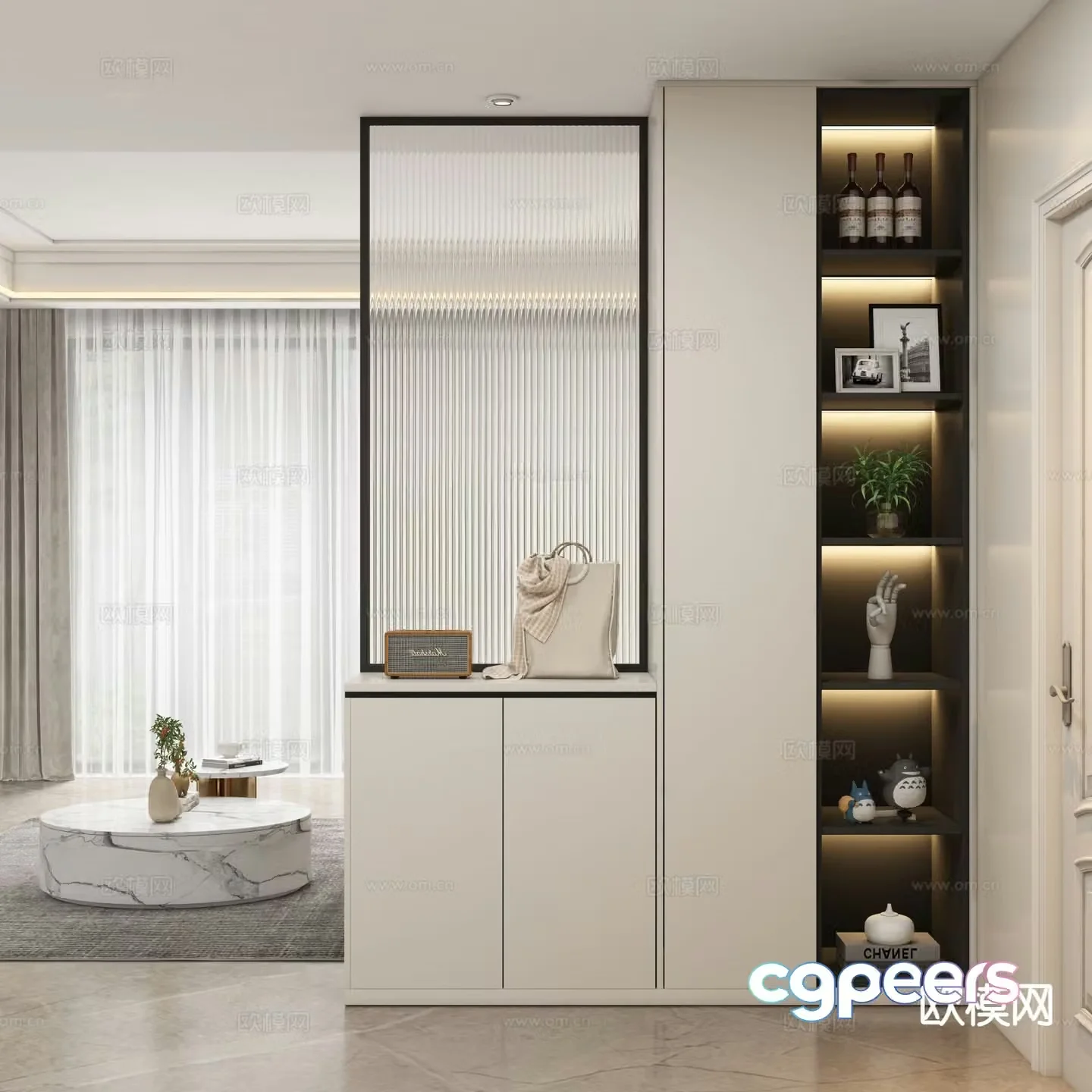 Modern entrance cabinet partition cabinet 3d model