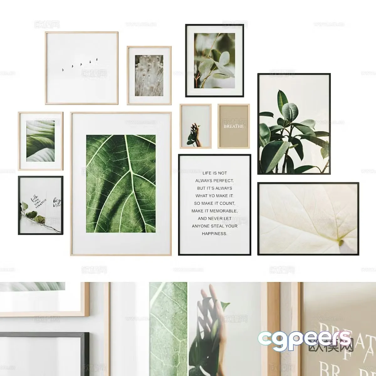 Modern Nordic decorative paintings photo wall 3d model