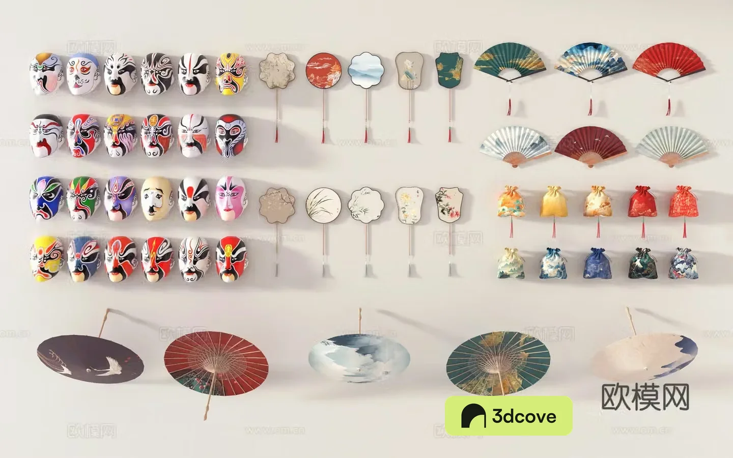 New Chinese style wall decoration folk culture wall decoration oil paper umbrella sachet