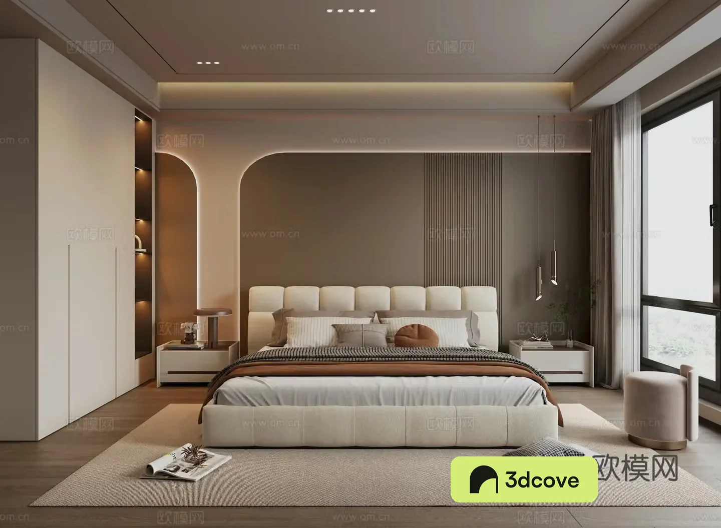 Modern cream style home bedroom