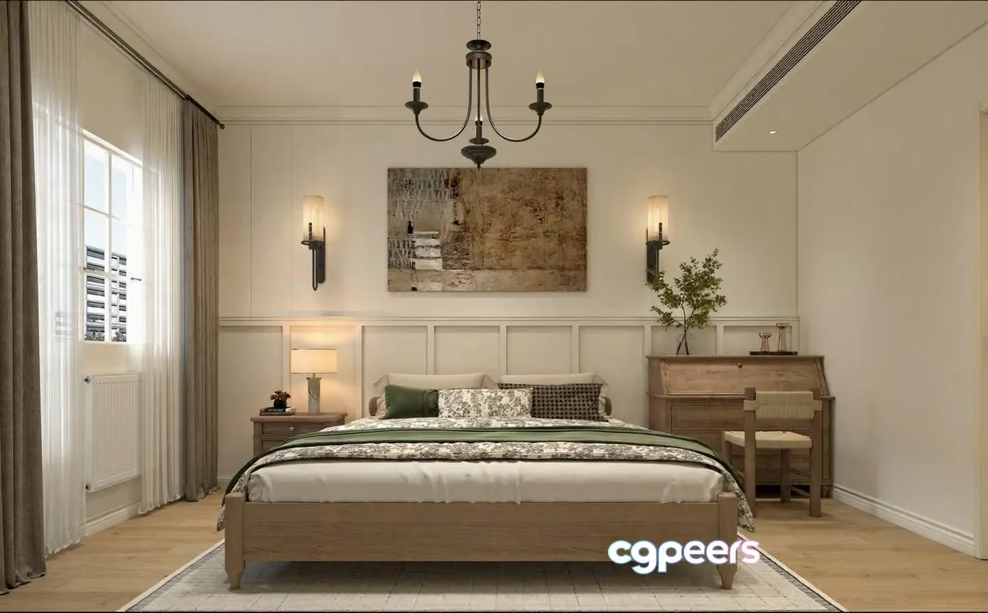 Cozy Bedroom 3D Model – 5630 – VRAY Render