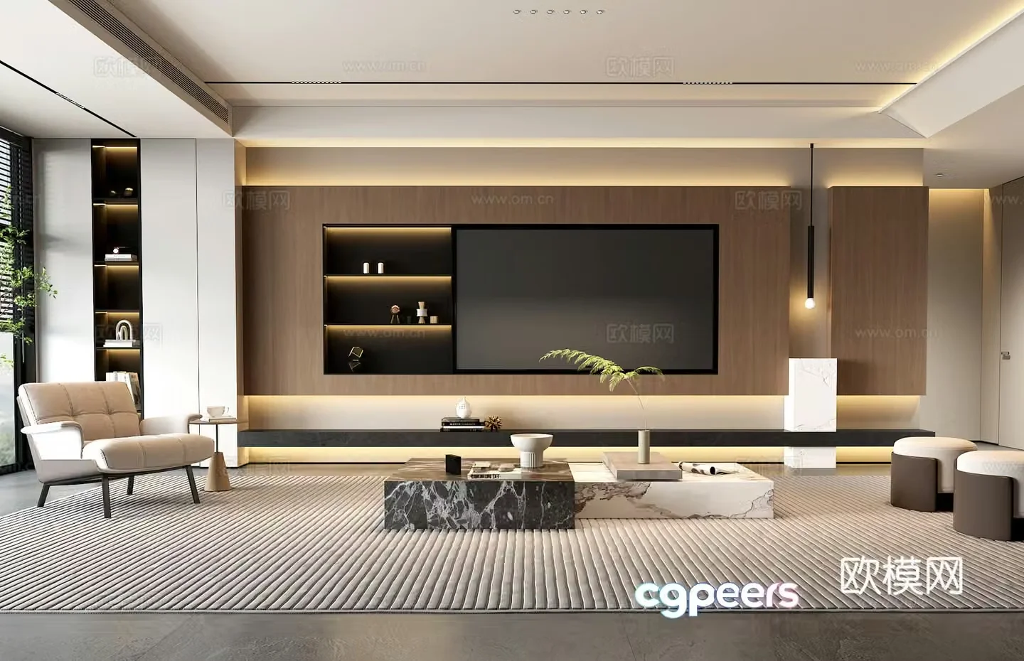 Modern living room 3d model