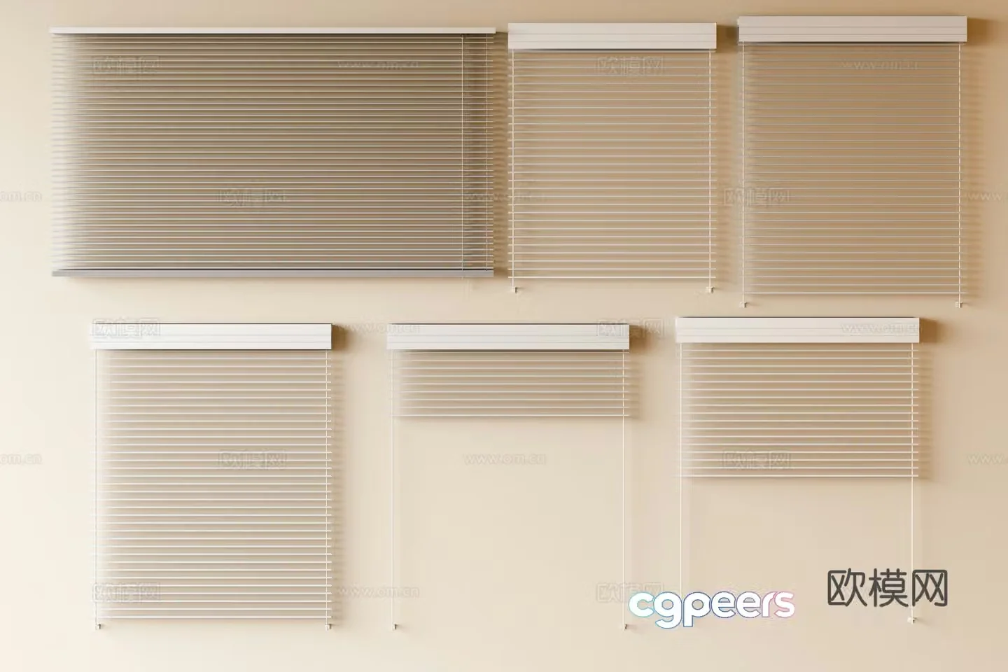 Modern venetian blinds curtains roller blinds bathroom curtains 3d model