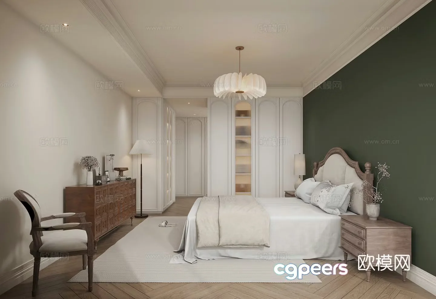 American bedroom French bedroom 3d model