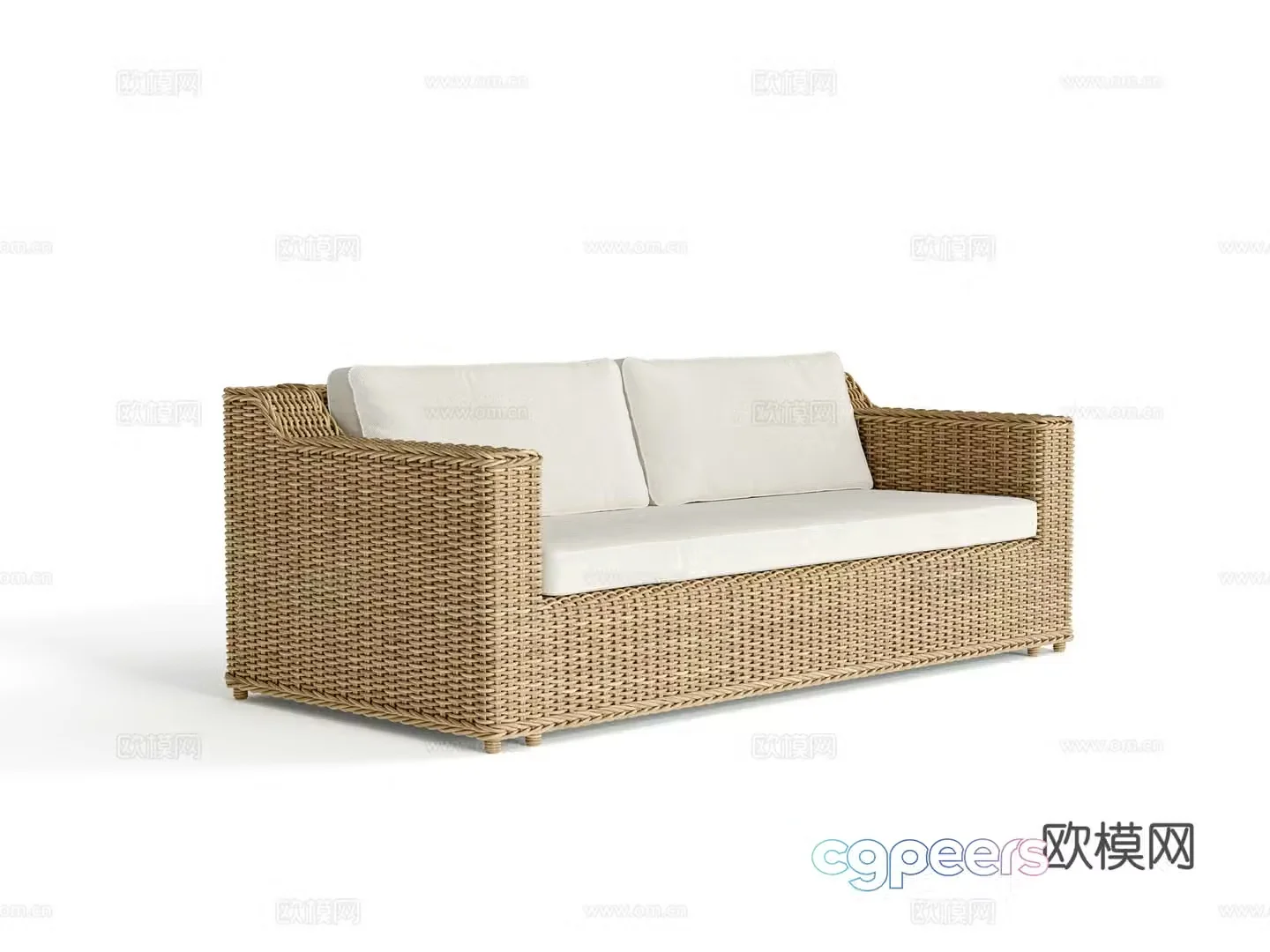 Rattan sofa outdoor sofa 3d model