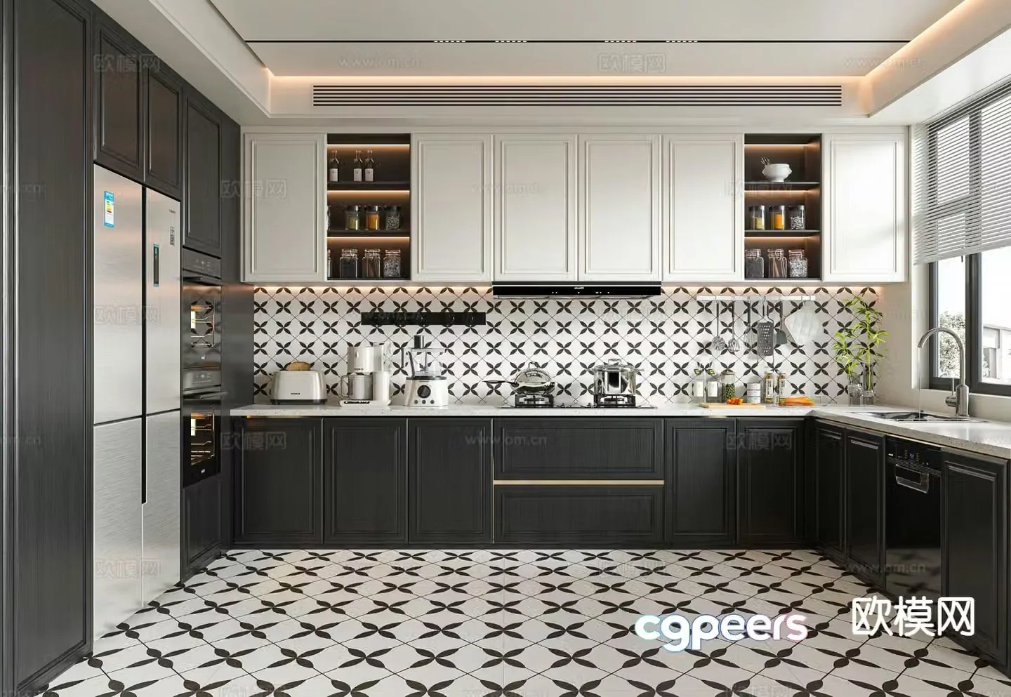 French kitchen cabinet 3d model