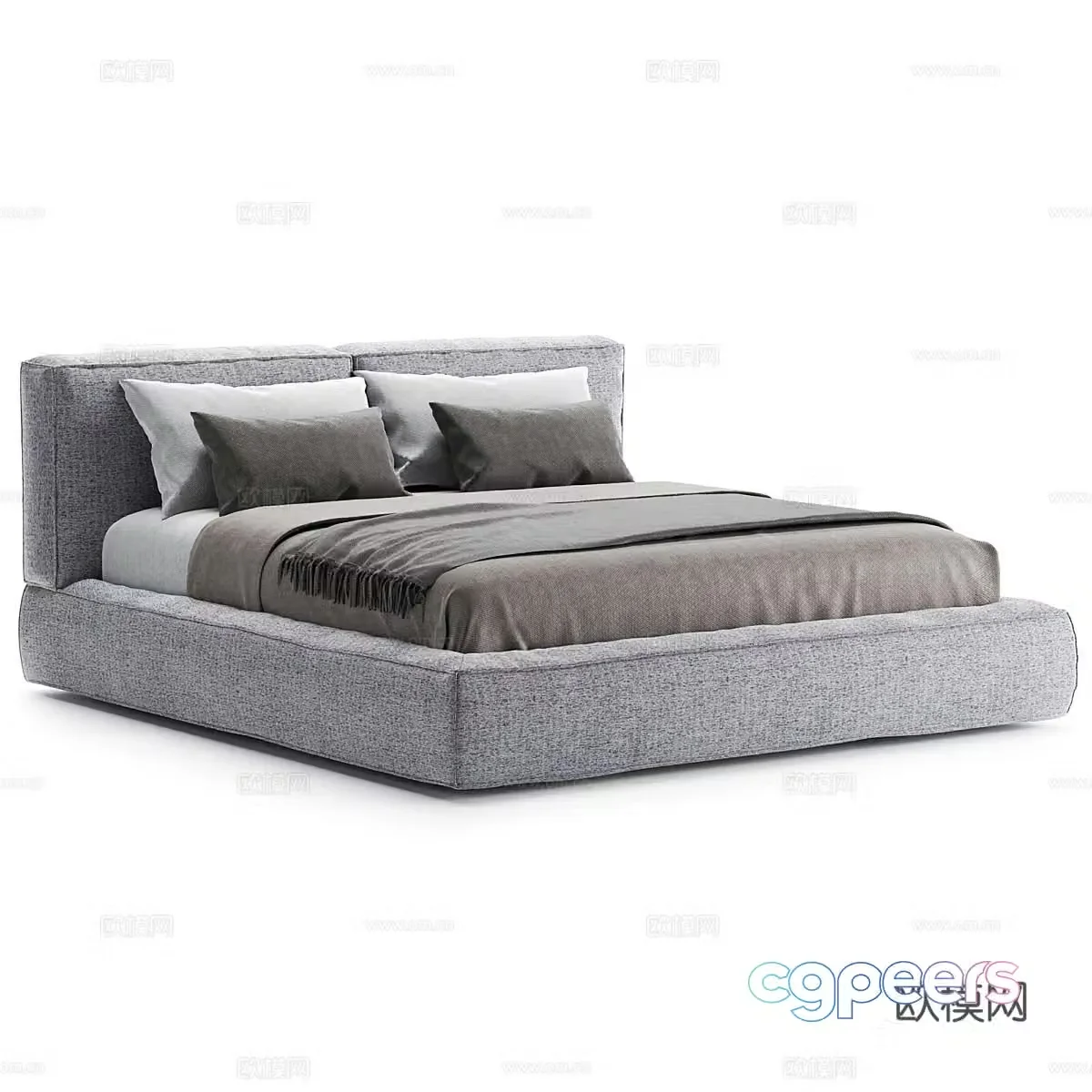 Modern simple double bed Double bed Simple bed Bed bedroom bed 3d model