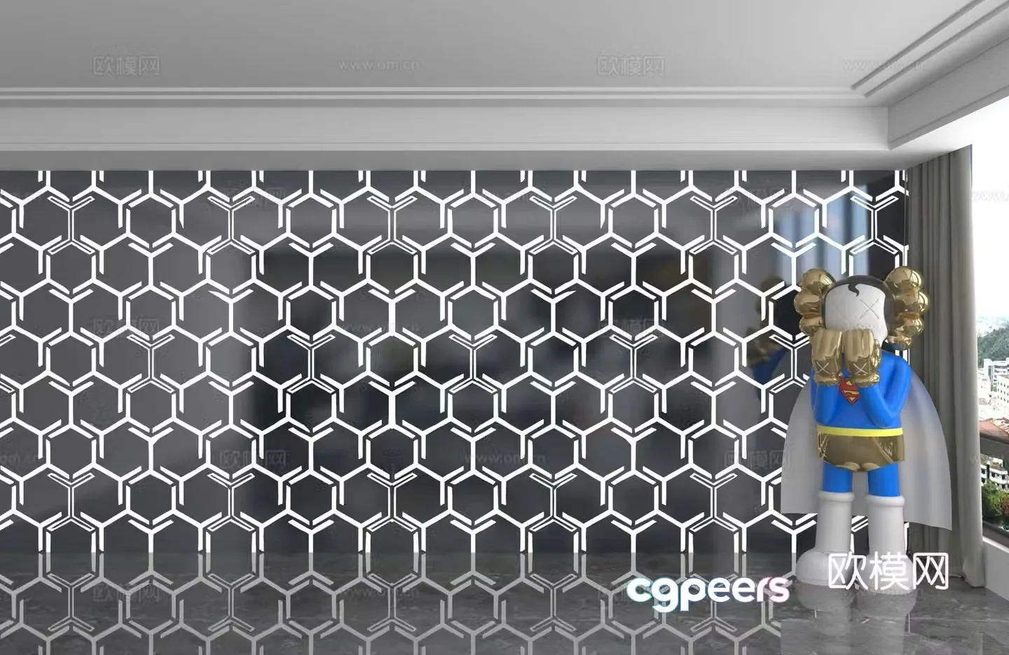 Modern background wall 3d model