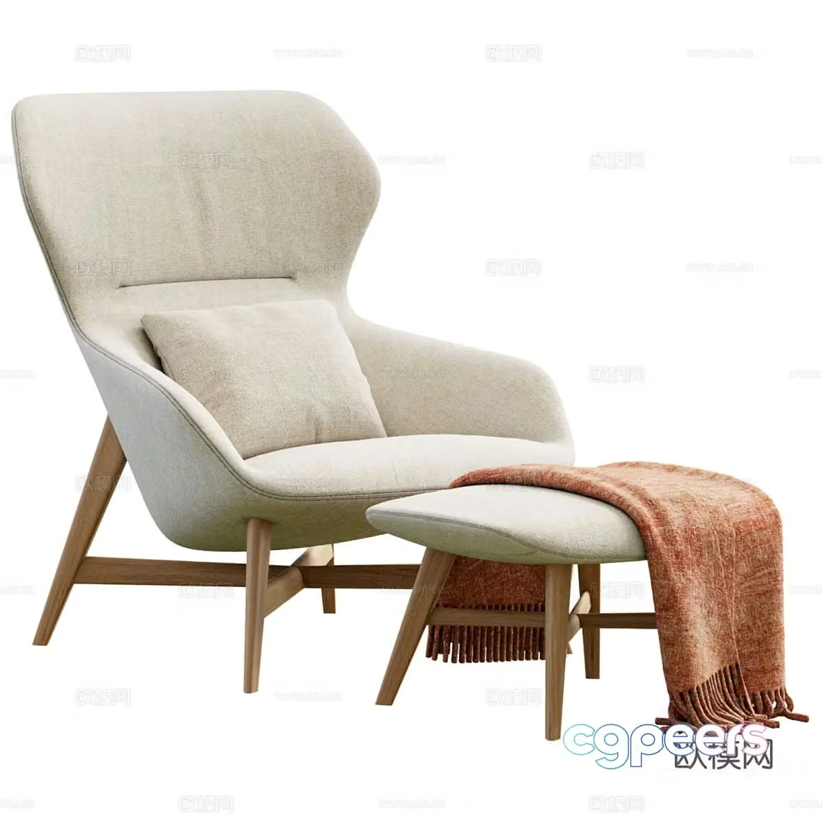 New Chinese casual chair 3D model